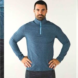 Lululemon Surge Warm 1/2 Zip Silver
Heathered Alberta Lake /Caspian Blue X-Large